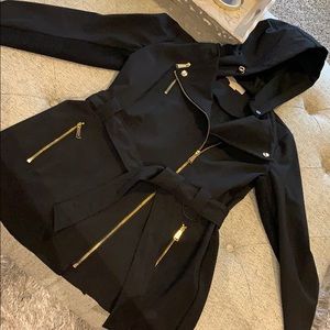 Black Michael Kors short Trench coat!